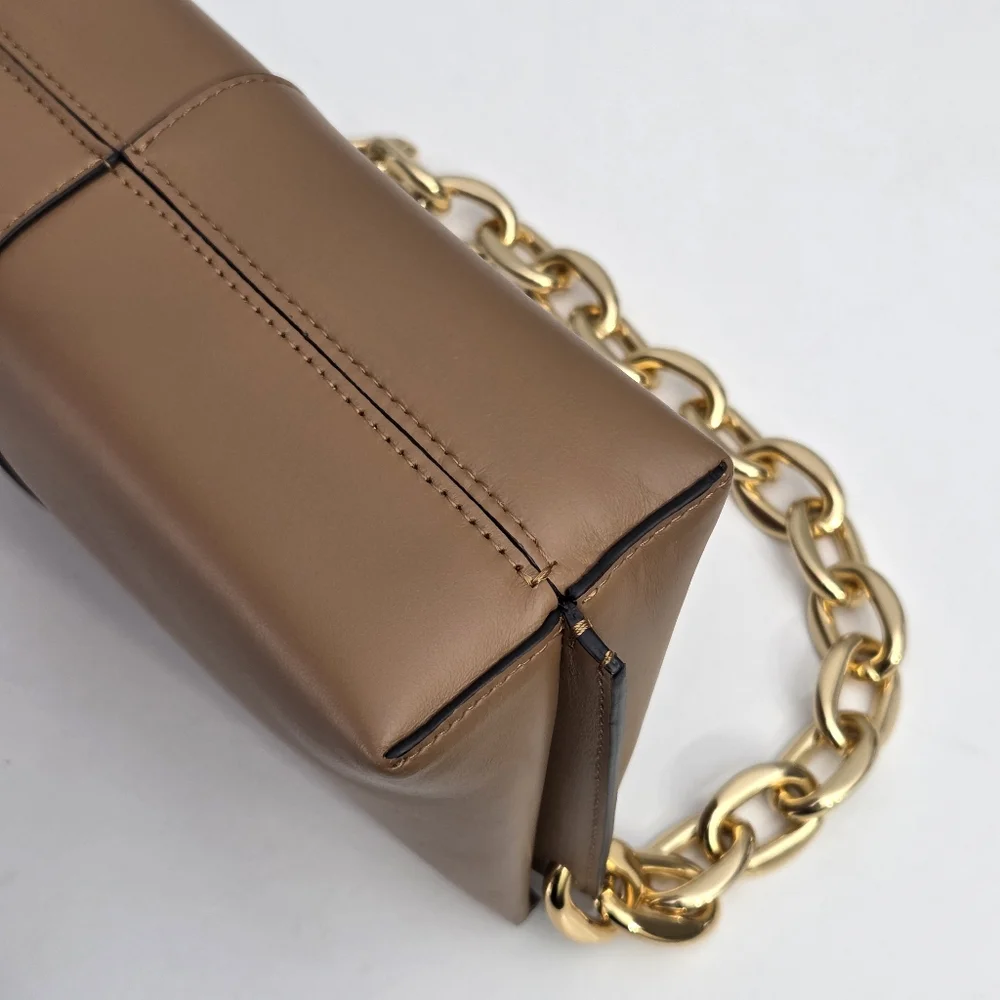 NWT WANDLER MINI CARLY CHAIN STRAP LEATHER SHOULDER BAG - AMBER